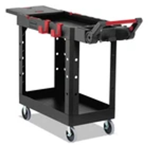 Rubbermaid Heavy Duty Adaptable Utility Cart 2 Shelves 178w 462d  36h Black