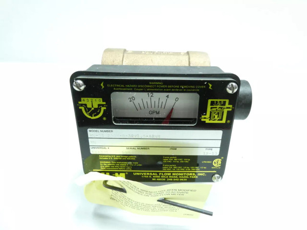 Ufm MN-BSB20GM-8-32V1.0-42NR Variable Area Flow Meter 0-20gpm 1in Npt Ufm MN-BSB20GM-8-32V1.0-42NR Variable Area Flow Meter 0-20gpm 1in Npt