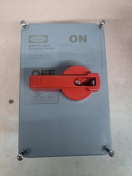 NEW HBLDS3 Hubbell Wiring Device-Kellems Disconnect Switch,30a,600vac NEW HBLDS3 Hubbell Wiring Device-Kellems Disconnect Switch,30a,600vac