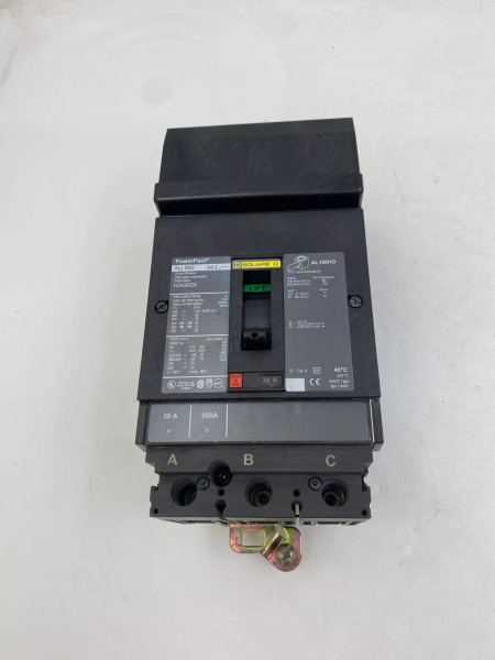 Square D HJA36030 PowerPact I-Line Circuit Breaker 30A 600VAC 3P 3PH Type HJ060
