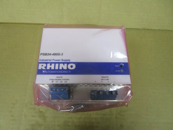NEW AUTOMATION DIRECT RHINO POWER SUPPLY PSB24-480S-3 3PH 400-500V 1A 24Vdc