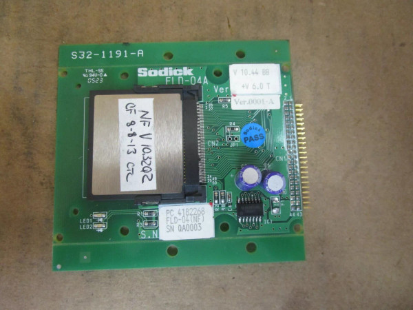 Sodick Circuit Board FLD-04A FLD04A Ver 0001-A w. Memory Card CFC-128MBA(H00AK)