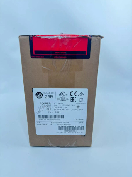 ALLEN BRADLEY 25B-B2P5N104 POWERFLEX 525 0.5HP 240V AC DRIVE