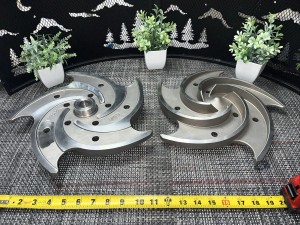 2 QTY! BULK LOT- Goulds 2x3-13 CD4 5-vane Pump Impeller 12-1/2in OD Gould