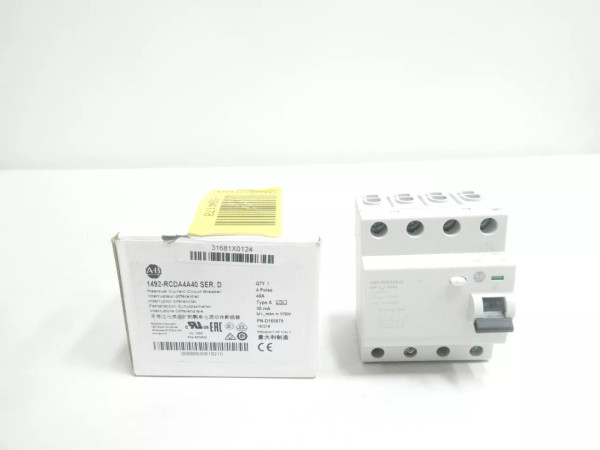 Allen Bradley 1492-RCDA4A40 Circuit Breaker 4p 40a Amp 170v