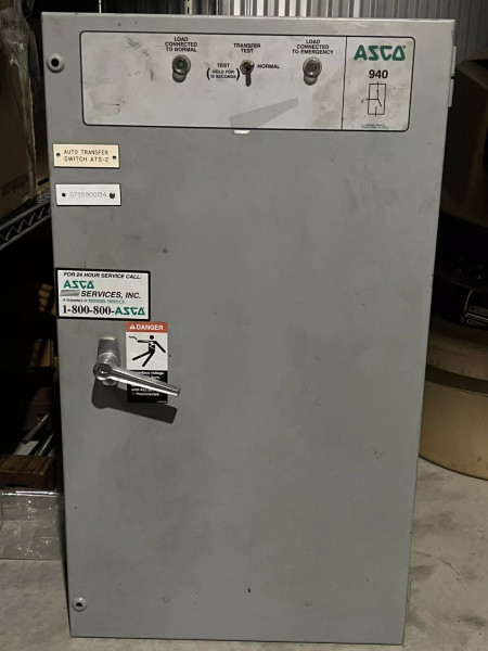 ASCO 940 AUTOMATIC TRANSFER SWITCH MICROPROCESSOR CONT. PENAL TYPE 1 ENCLOSURE