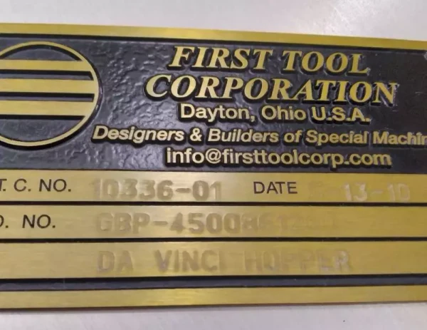 First Tool Corporation 10336-01 Feed Hopper Elevator Conveyor Shaker