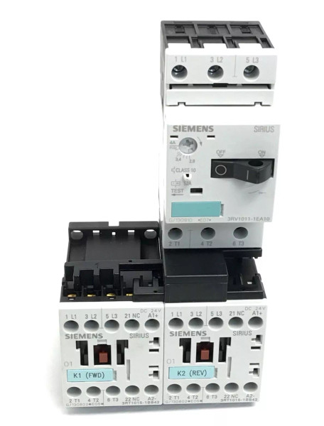 Siemens 3RA12101EA150BB4 Combination Starter 2.8-4 Amp 24 VDC Coil