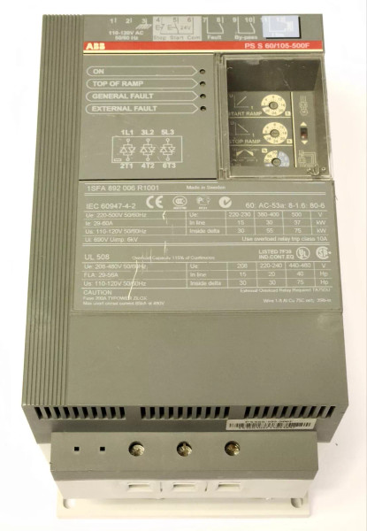 ABB PSS60 105-500F ISE 5011 ABB 40-S Soft Starter 40HP-75HP 220 VAC-500 VAC