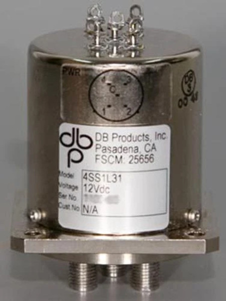 DBP/DB Products Microwave 4SS1L31 DC-18 GHz 12 VDC SP4T RF Coaxial Switch DBP/DB Products Microwave 4SS1L31 DC-18 GHz 12 VDC SP4T RF Coaxial Switch