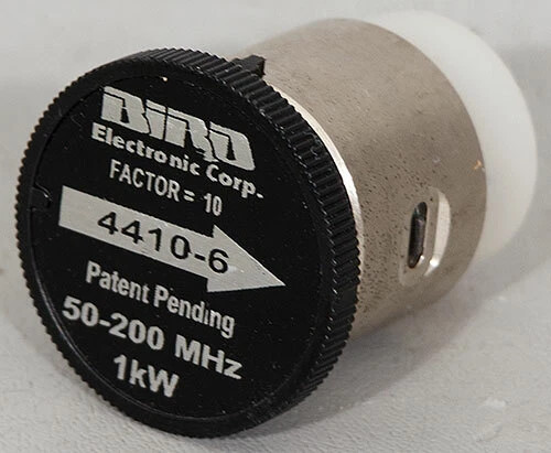 Bird 4410-6 1kW 50-200 MHz Wattmeter Slug/Element 1000 W for 4410A/4412A