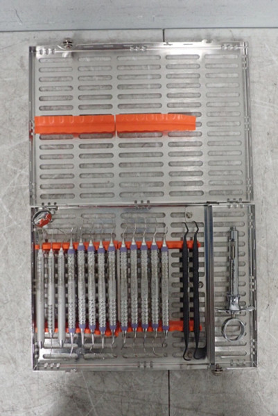 Lot of 16 Hu-Friedy Everedge 2.0 Dental Instruments w/ IMS Cassette 8" x 11"