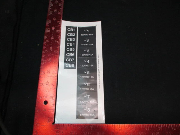 Applied Materials (AMAT) 0060-21483 LABEL SET, GEN RACK OUTLETS