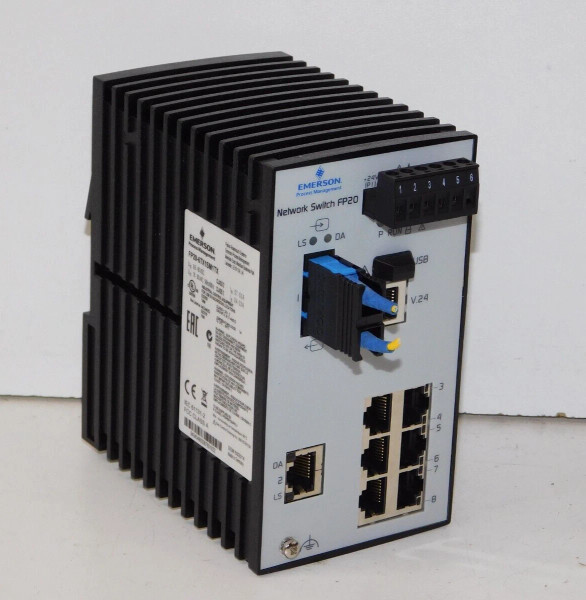 Emerson FP20-6TX1SM1TX DeltaV Smart.Network Switch FP20 Module 6 Port COTS Unit