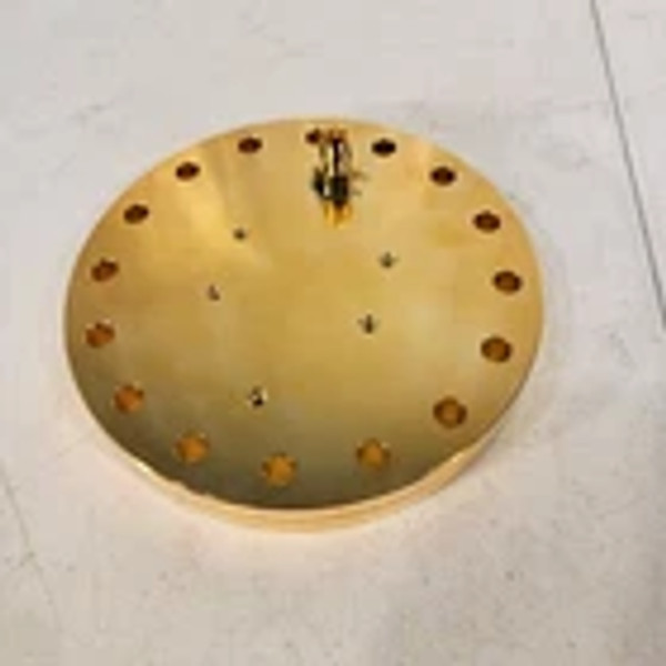 Gold Coated DN100CF 6" CF Conflat Flange w/ 1/4" Swagelok Gas Feedthrough