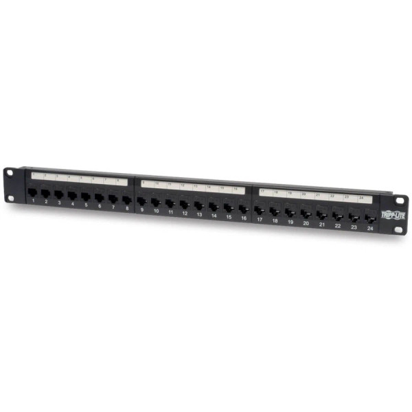 Tripp Lite N254024 24Port Cat56 Patch Panel Feed Through Rackmount 568AB TAA