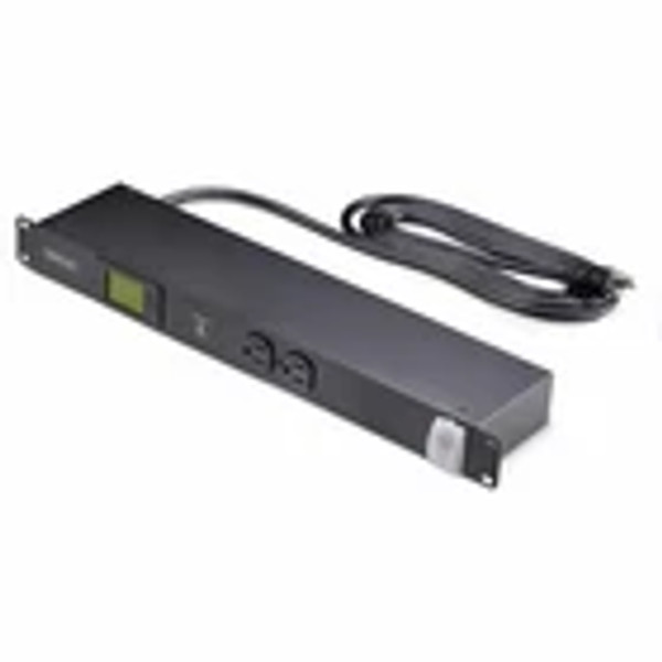 StarTech 12Outlet Horizontal Rack Mount Metered PDU 8ft Power Cable