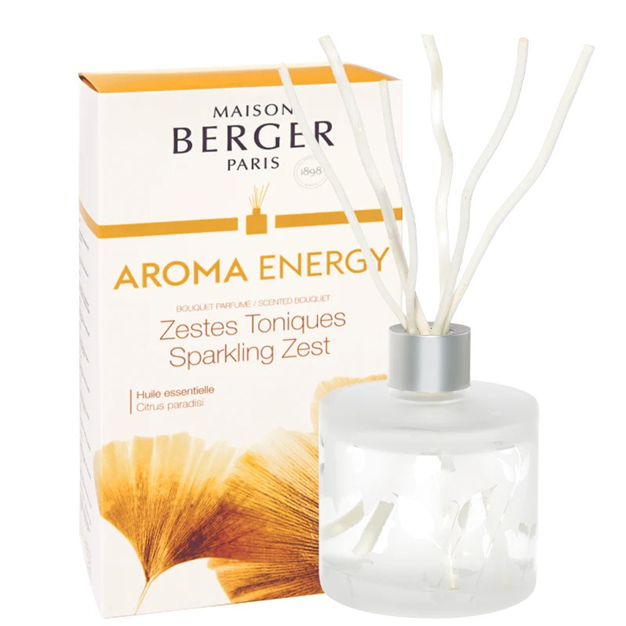 Aroma Energy Reed Diffuser Pre-filled with Sparkling Zest