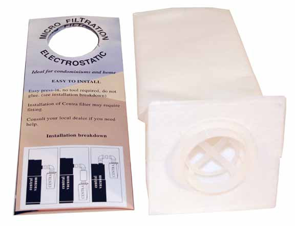 Centra Exhaust Filter Bag for Central Vacuum