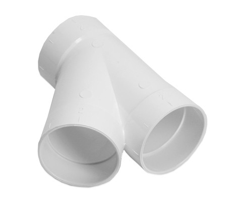 45 Wye PVC Vacuum 3-way Connector