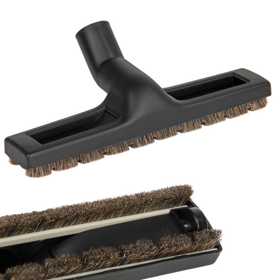 12-inch Deluxe Hard Floor Brush with Wheels - Black
