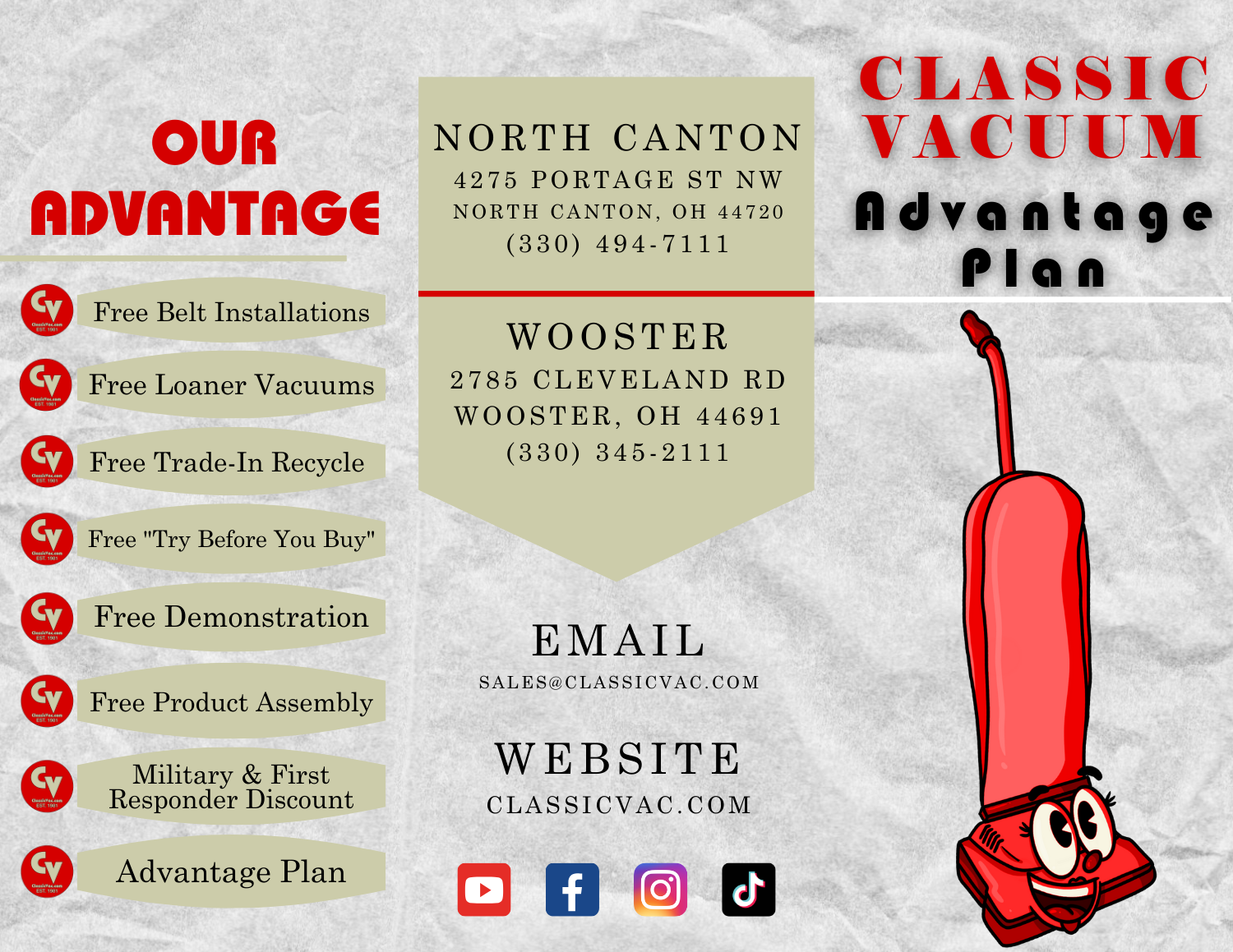 Classic Vac Advantage Plan Brochure Front