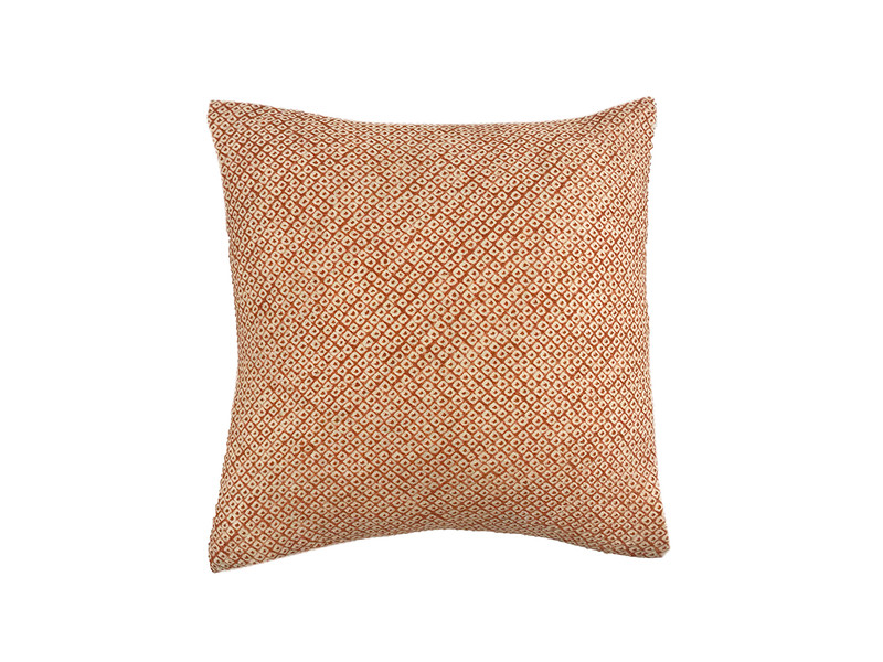 Rust Shibori Dot Square Pillow