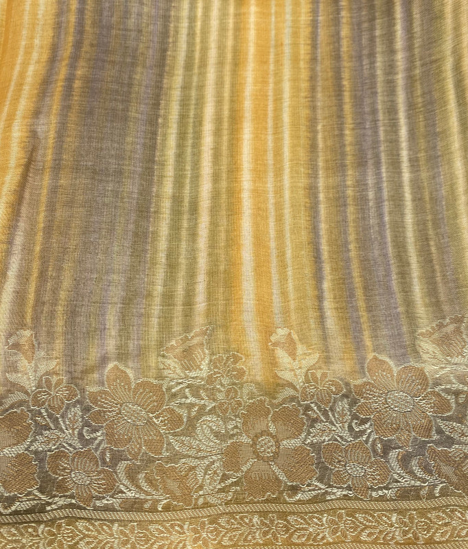 Floral Jacquard Stripe  Sari Wrap