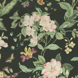 Williamsburg GARDEN IMAGES NOIR 750672 Floral Print Upholstery Fabric