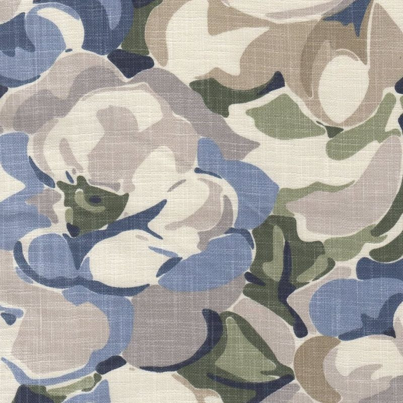 Covington KATE 15 CHAMBRAY Floral Print Upholstery And Drapery Fabric