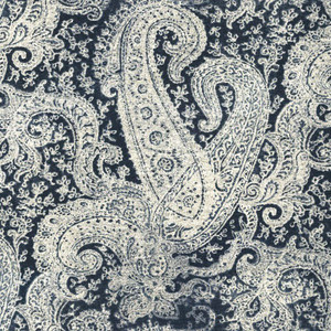 P/K Lifestyles ROMANTICAL SAPPHIRE 410320 Paisley Linen Blend Upholstery And Drapery Fabric