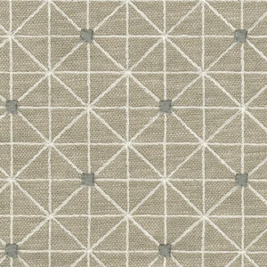 P/K Lifestyles SIERRA EMBR LINEN 410251 Lattice Embroidered Drapery Fabric