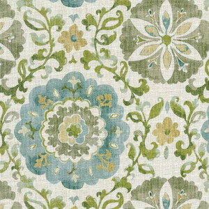 P/K Lifestyles SOUMAK SUZANI VAPOR 410333 Floral Print Upholstery And Drapery Fabric