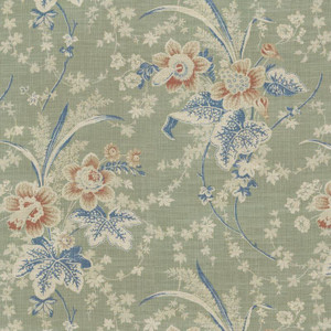 Waverly STONINGTON SEASPRAY 682141 Floral Linen Blend Upholstery And Drapery Fabric