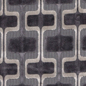 Covington UFO 909 CARBON Geometric Velvet Upholstery Fabric