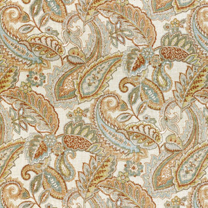 Covington CAMDEN 362 COPPER Floral Linen Blend Upholstery And Drapery Fabric
