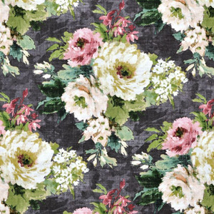 Covington MERAKI 948 CHARCOAL Floral Linen Blend Upholstery And Drapery Fabric