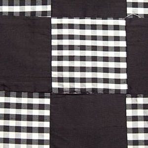 5762511 CHIPPER BLACK/WHITE Check Patterned Silk Drapery Fabric