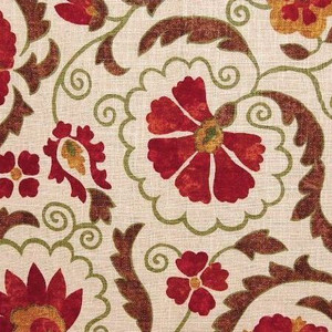 Trend 02097 HENNA Floral Linen Blend Upholstery Fabric