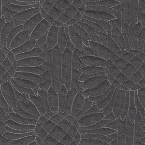 Performatex Q-DAISY DARK GREY Floral Indoor Outdoor Upholstery Fabric