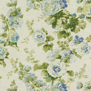 Waverly ALCEA CORNFLOWER 682252 Floral Print Upholstery And Drapery Fabric