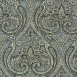 Waverly QUIET PLACE INK 682292 Paisley Linen Blend Upholstery And Drapery Fabric