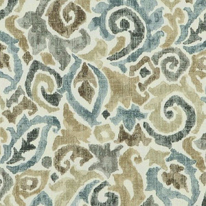 Magnolia Home Countess Printed Cotton Drapery Fabric in Bay