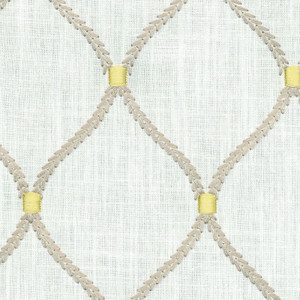 Williamsburg DEANE EMBROIDERY SMOKE 700090 Lattice Embroidered Drapery Fabric