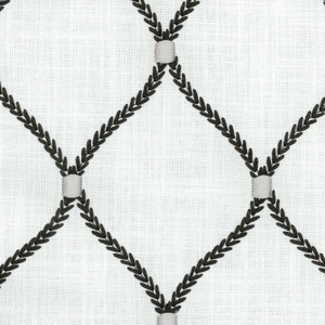 Williamsburg DEANE EMBROIDERY ZINC 700098 Lattice Embroidered Drapery Fabric