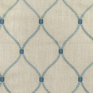 Williamsburg DEANE EMBROIDERY STORM 700503 Lattice Embroidered Drapery Fabric