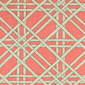 Covington ASHLEY 74 CORAL Lattice Linen Blend Upholstery And Drapery Fabric