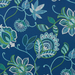 7127211 JACOB LAGOON Floral Print Upholstery And Drapery Fabric