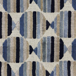 7149614 GORDA BLUES Geometric Velvet Upholstery Fabric
