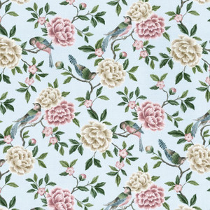 Covington ALBA ROSE 212 GARDEN Floral Linen Blend Upholstery And Drapery Fabric